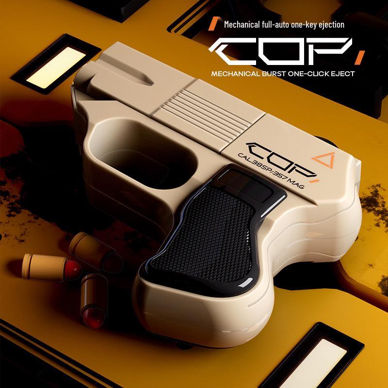 Mingjiangtang COP357 Life Card Toy Gun: Manual Continuous Fire Ejecting Shell Soft Bullet Gun for Kids.