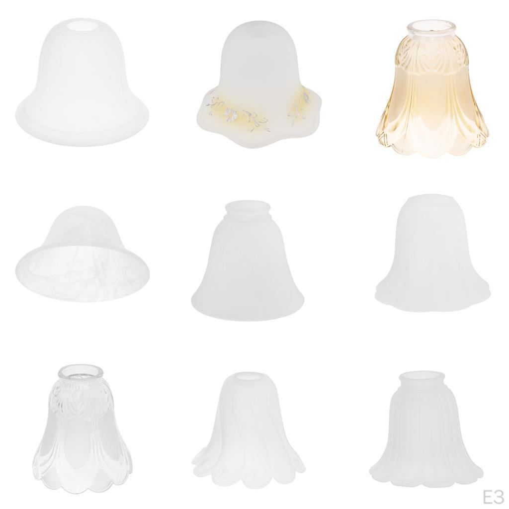 Bell Shape Vintage Frosted & Clear Glass Lamp Shade