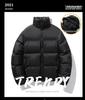 Men's Hong Kong Style Autumn/Winter Down Cotton Jacket - Stand Collar, Thickened, Casual, Versatile Outerwear