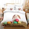 3D The Rabbit Bedding Sets Duvet Cover Set With Pillowcase Twin Full Queen King Bedclothes Duvet Cover