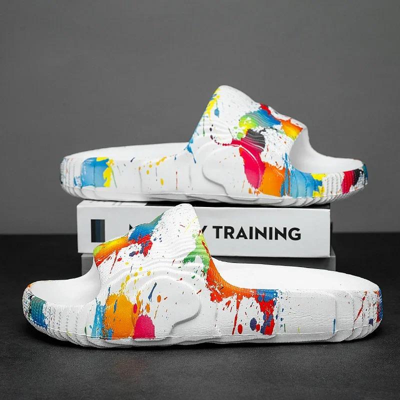 

Summer Men Shoes Casual Beach Outdoor Sandals EVA Non-Slip Slides Slippers Ladies Fashion Flats Flip Flops Luxury Household 35-36 білий