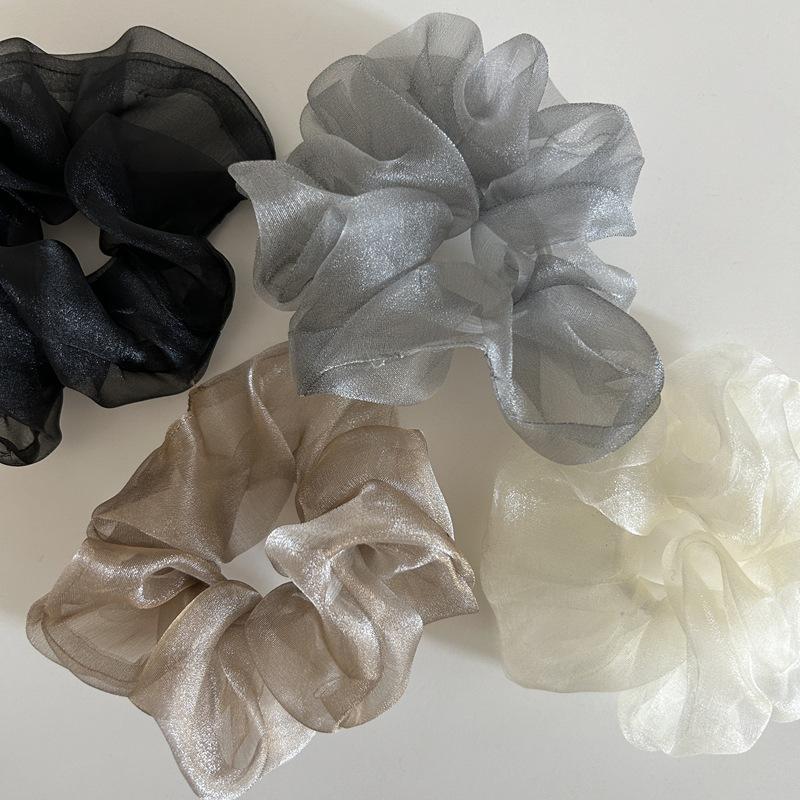 Eugen Yarn Large Intestine Hair Band Super Fairy Pearlescent Mesh Yarn Headband Temperament Ponytail Flower Hair Accessories