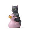 Toy Figurine Simulation Kitten Cat Ornaments Cat Miniature Sitting Pink Duck Cat Small Statue
