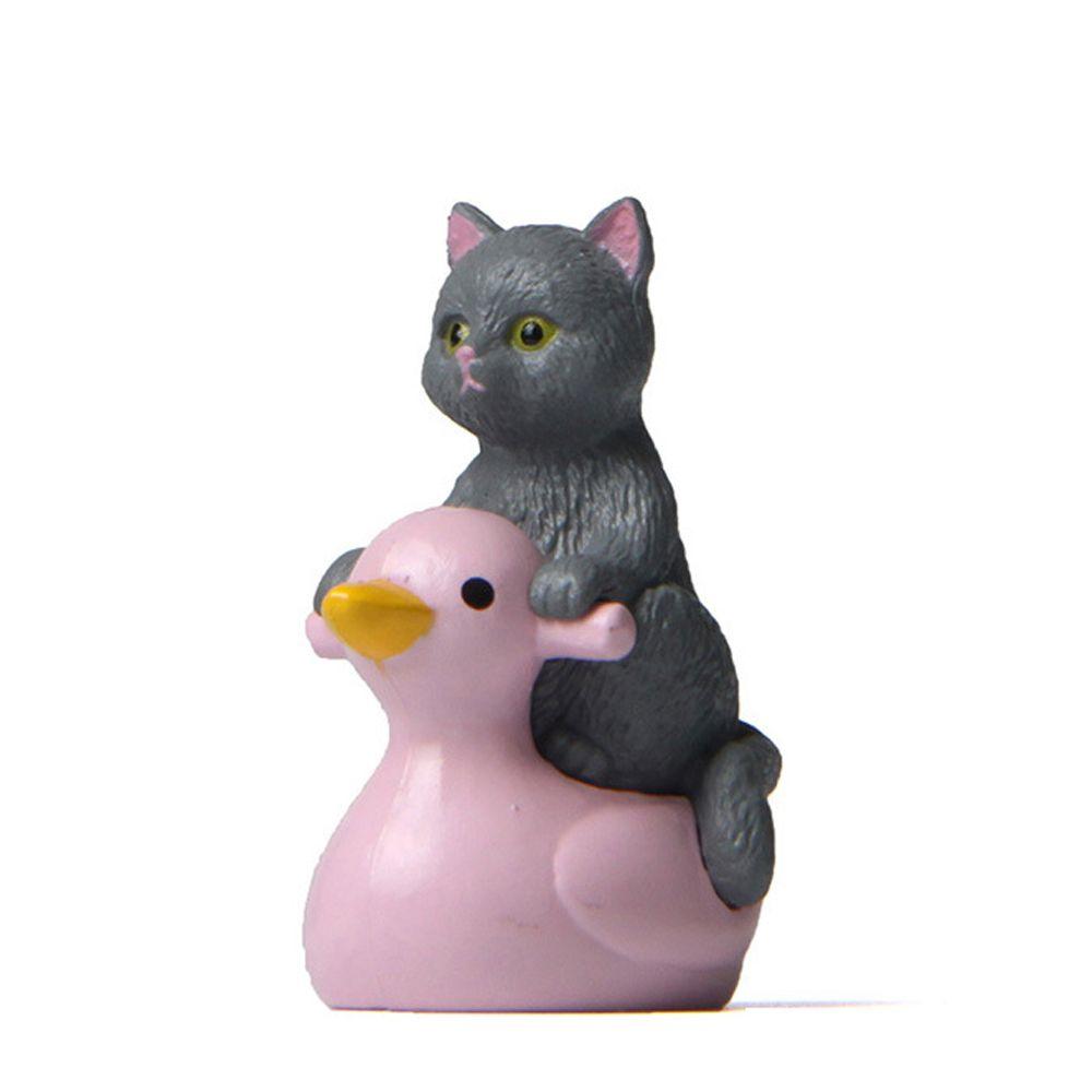 Игрушка Фигурка Моделирование Котенок Кошка Украшения Кошка Миниатюрная Сидящая Розовая Утка Кошка Маленькая Статуя