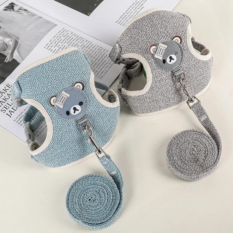 New Type Cute Rabbit Harness and Leash Set Bunny Pet Accessories Vest Harnesses Rabbit Leashes for Outdoor Walking Pets Supplies