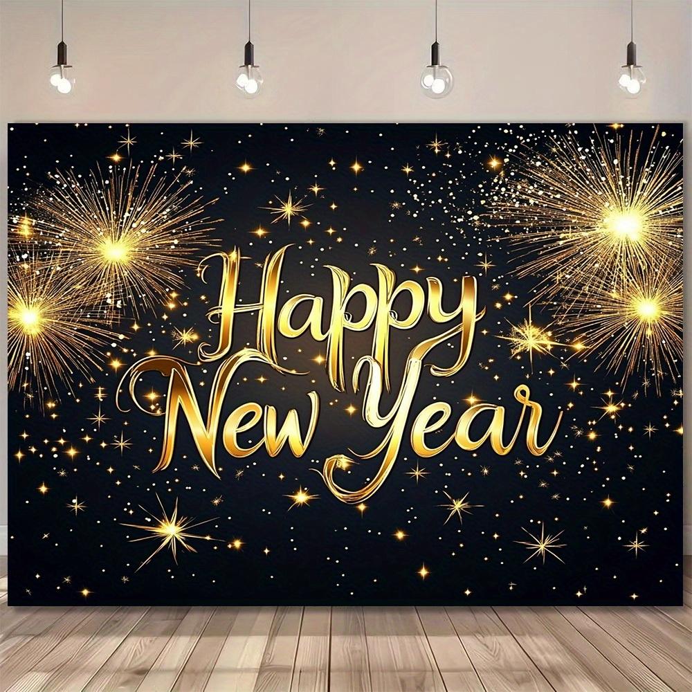 One 2D flat polyester background for the New Year celebration suitable for parties home and room decoration