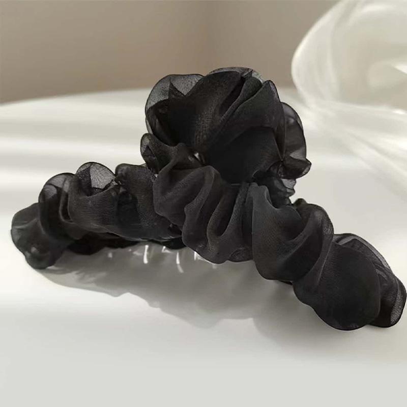 1pc Set of Women's Korean Pleated Mesh, Grasping Clip, Temperament Super Fairy Hair Clip, Hair Clip
