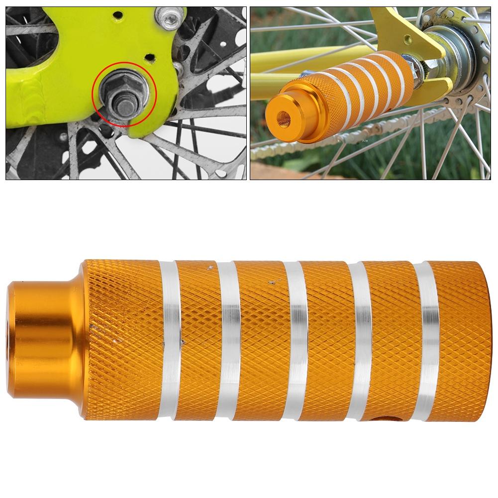 Bicicleta de metal resistente suporte de pé pinos traseiros Stunt Pegs apoio para os pés acessórios para bicicleta (dourado)