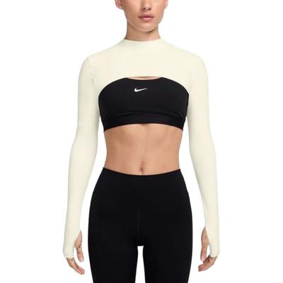 Comfortable Soft Long Sleeve Cropped Top Women Tops Black Cream HJ1862-133
