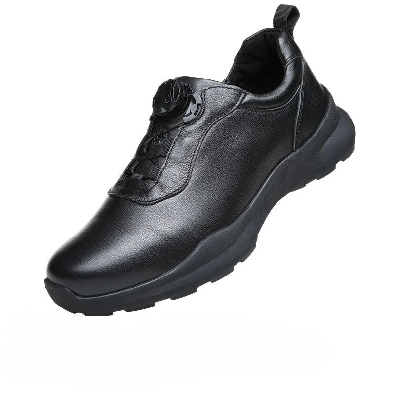 Four Seasons Golf Sneakers for men Luxury Brand Golfer Footwear Comfortable Leather Sneakers Outdoor Grass Walking Sneakers 38 чёрный