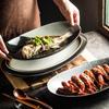 ZISIZ Japanese Style Ceramic Oval Fish Plate