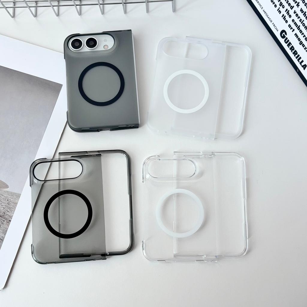 Custodia Per iPhone Duo Fold Opaca Trasparente PC Rigida Magnetica Protettiva Cover Posteriore Per MagSafe Ricarica Wireless Guscio Funda