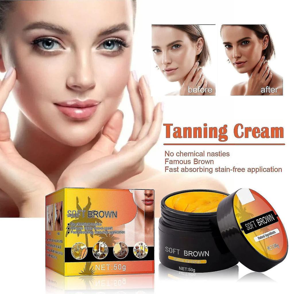 2pcs Tanning Gel - Intensive Tanning Accelerator Cream Soft Brown Tanning Gel - Intensive Tanning Luxe Gel, Natural Carrot Oil Effective In Sunbeds &