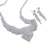 Rhombus Bridal Jewelry Set High-end Crystal Diamond Necklace Earrings Two-piece Set Creative New Jewelry Women