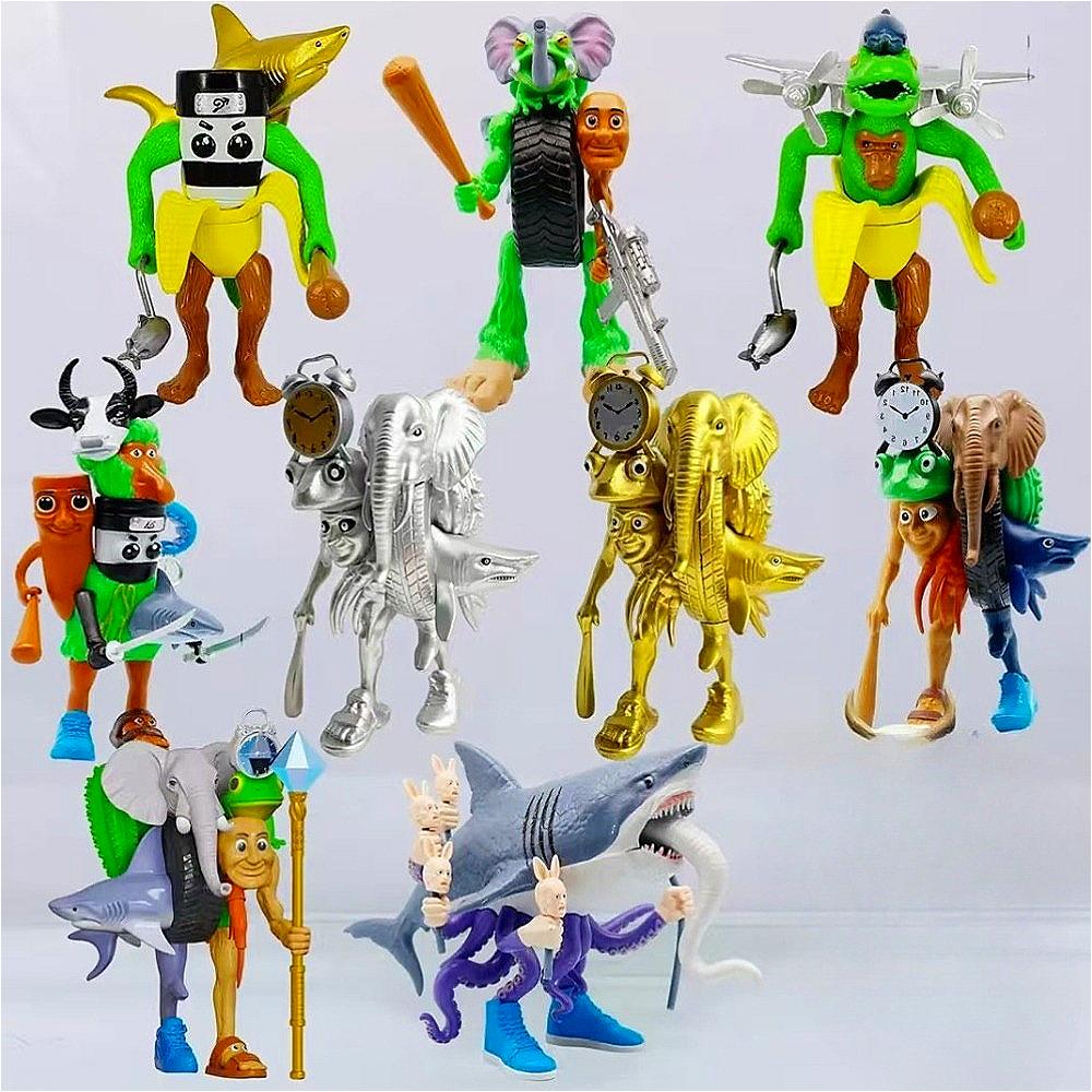 34 Style Italian Brainrot Figures Toys Tung Tung Tung Sahur Tralalero Tralala Anime Action Figurines Ornament Ornaments Decor
