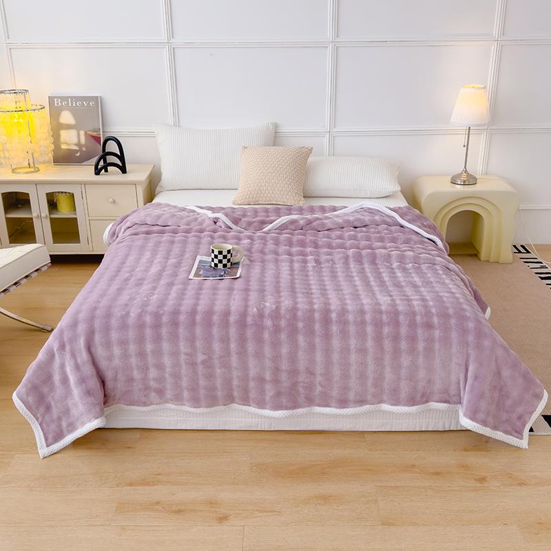 Single/Queen/Super King Thicker Fleece Throw Blanket for Bed or Sofa , Soft Plush Blanket
