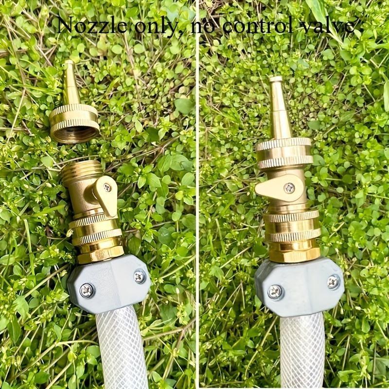 2pcs/set Brass Garden Hose Nozzle - Durable Metal Lawn & Car Sprinkler With Standard Us Thread Connector