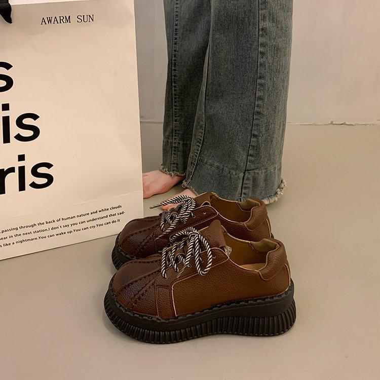 [Youshilai] Retro Platform Fashion Small Leather Shoes Women's 2025 Autumn New Small Muffin Versatile Single Shoes