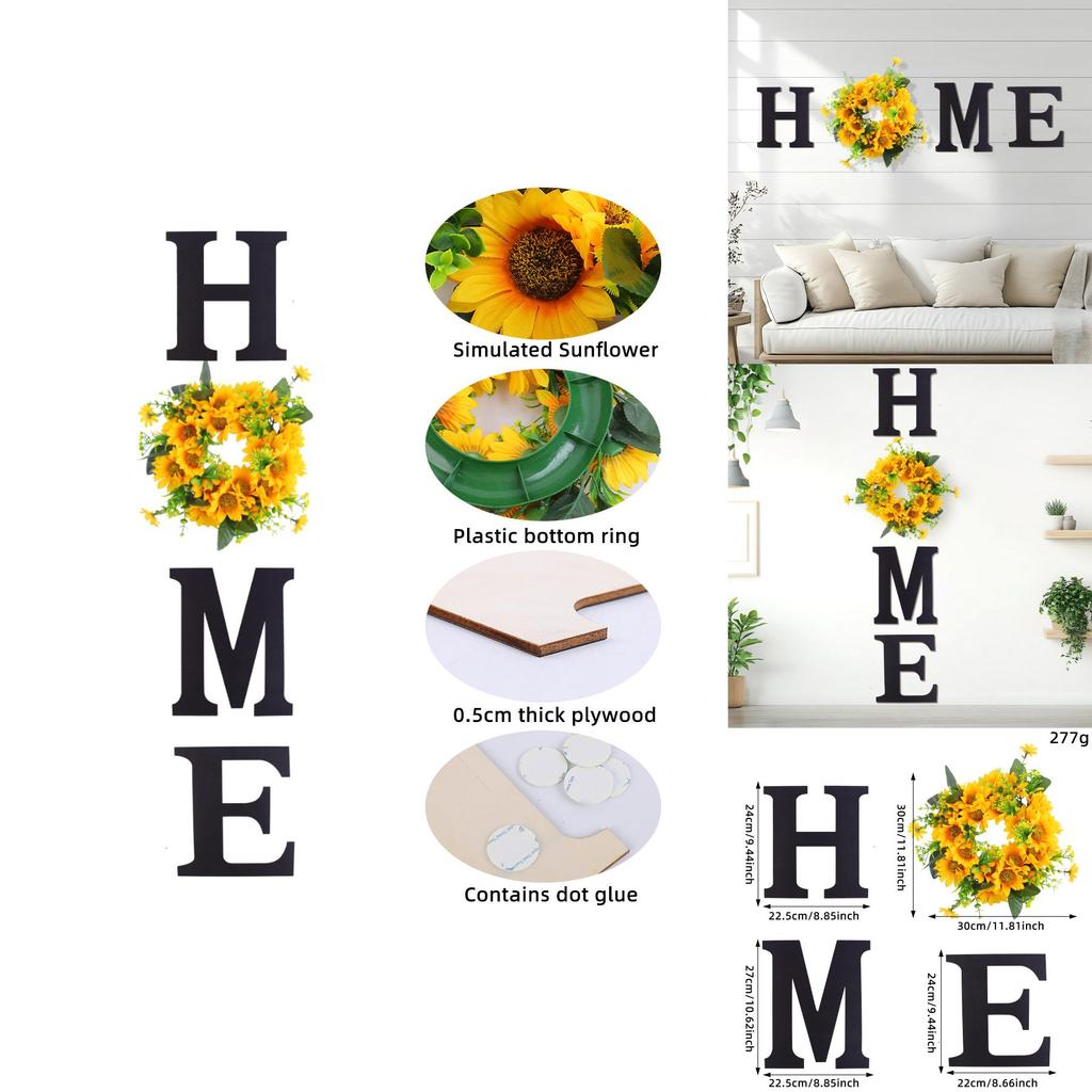 Home Sunflower Home Wall Decor With Lightweight Wooden Sign For Harvest Celebration