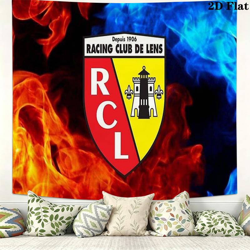 RC Lens Logo Wall Tapestry Aesthetic Wall Hanging Printed Fabric Blanket Decorative Tapestries for Bedroom Living Room Home Decor