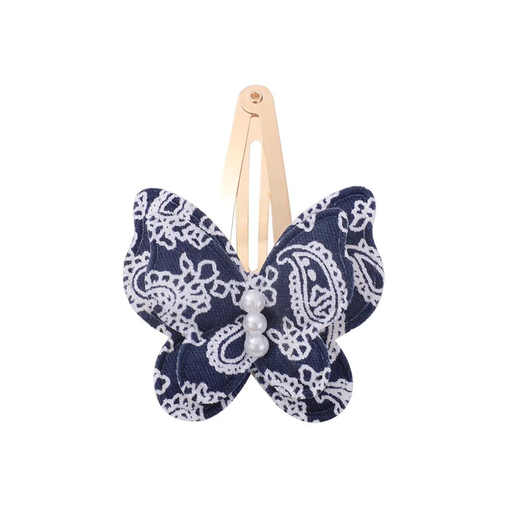 40 Style Butterfly Hair Clips Print Alloy Hairpin Simulated Pearl Bow Hair Clip Kids Hairbangs Diy Korean Accessories