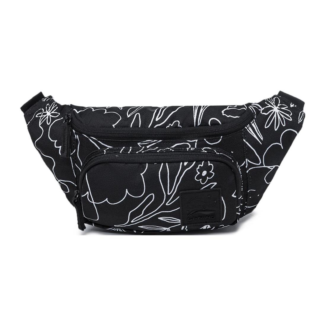 Li-Ning Sports Lifestyle Series Floral Print Zipper Adjustable Shoulder Strap Polyester Chest Bag Waist Bag Unisex bags Black ABDT185-1 Black 11930₽