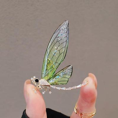 Grün Violett 2 Farbe Nischendesign Senior Sense Libelle Brosche Licht Luxus Anzug Pin Persönlichkeit Corsage Zubehör