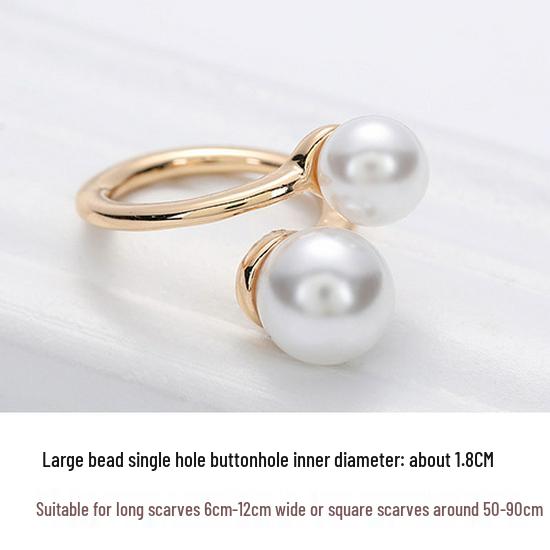 Pearl Brooch: Minimalist Silk Scarf Buckle Ring - Versatile Fashion Accessory