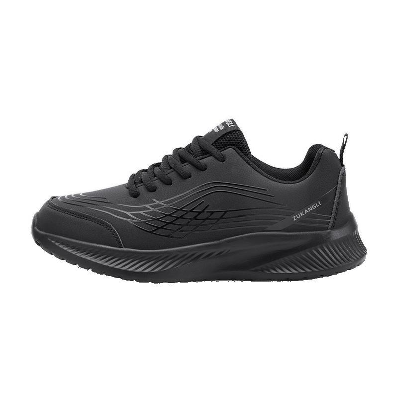 Children's new men's shoes autumn leather waterproof black casual versatile running shoes men's shock-absorbing lightweight sports shoes