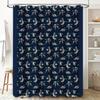 Tenda da Doccia Motivo Uccello Nero Impermeabile Decorazione Bagno Tessile per la Casa Vintage Stile Rustico Rivestimento Lavabile