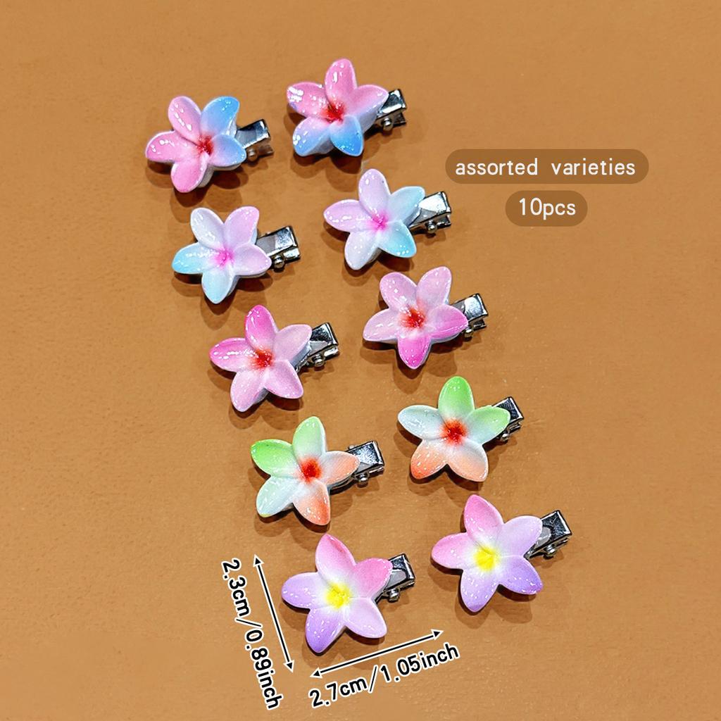 10 kolorowych losowych słodkich kwiatowych spinek do włosów odpowiednich do codziennego użytku jako akcesoria do włosów