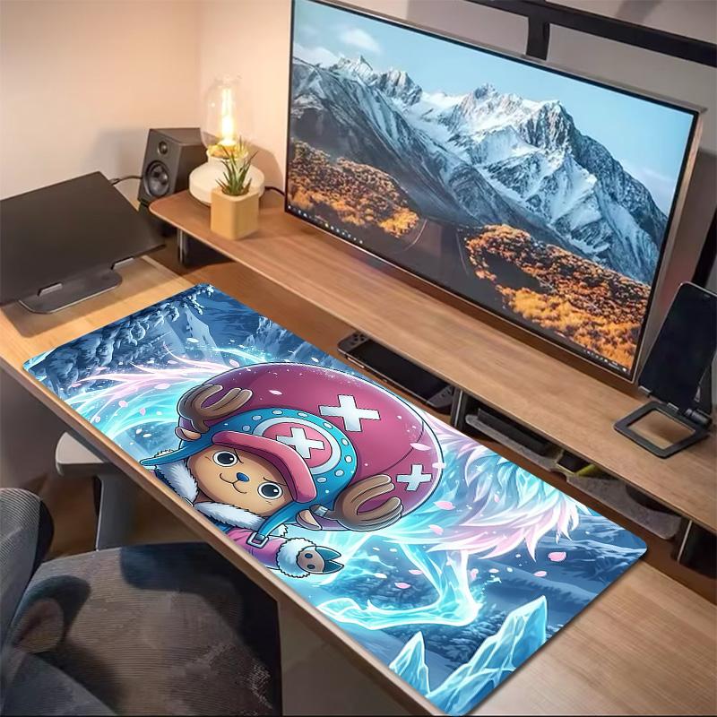 Chopper Excited Jump Cartoon Style Print  Cushion Non-slip Laptop Tablet Big Mousepad XXL Mat Mini PC Playmat With Lock Edge