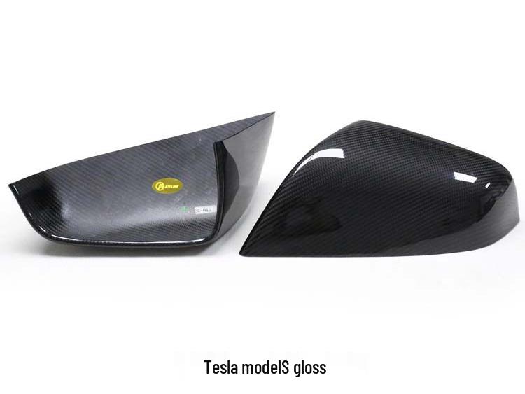High-Demand Dry Carbon Fiber Rearview Mirror Cover for Tesla Model 3/Y/S/X - Stick-On Type