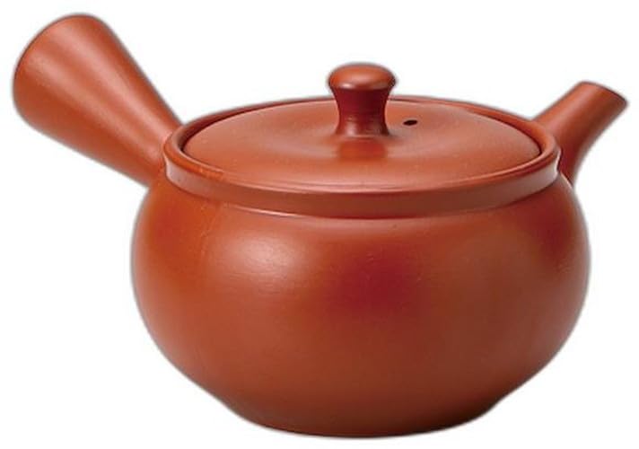 

Красная глина Плоский круглый чайник с освежающей сеткой x 11 x Чайник Setomonohonpo Сатояма-изготовления [11 8.5см 330мл]