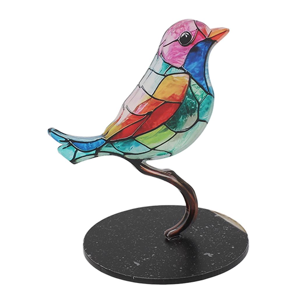 Păsări pe Ramură Ornamente Artizanale Acril Colorat Vivid Statuetă Animal Plat Decor pentru Desktop