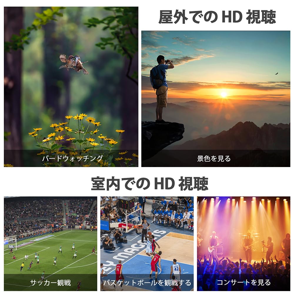 BLACKICE Binoculars, 20x Magnification, 22mm Aperture, BAK4 Lens, for Concerts and Live Performances, Sports, Lightweight, Compact, Opera Glasses,