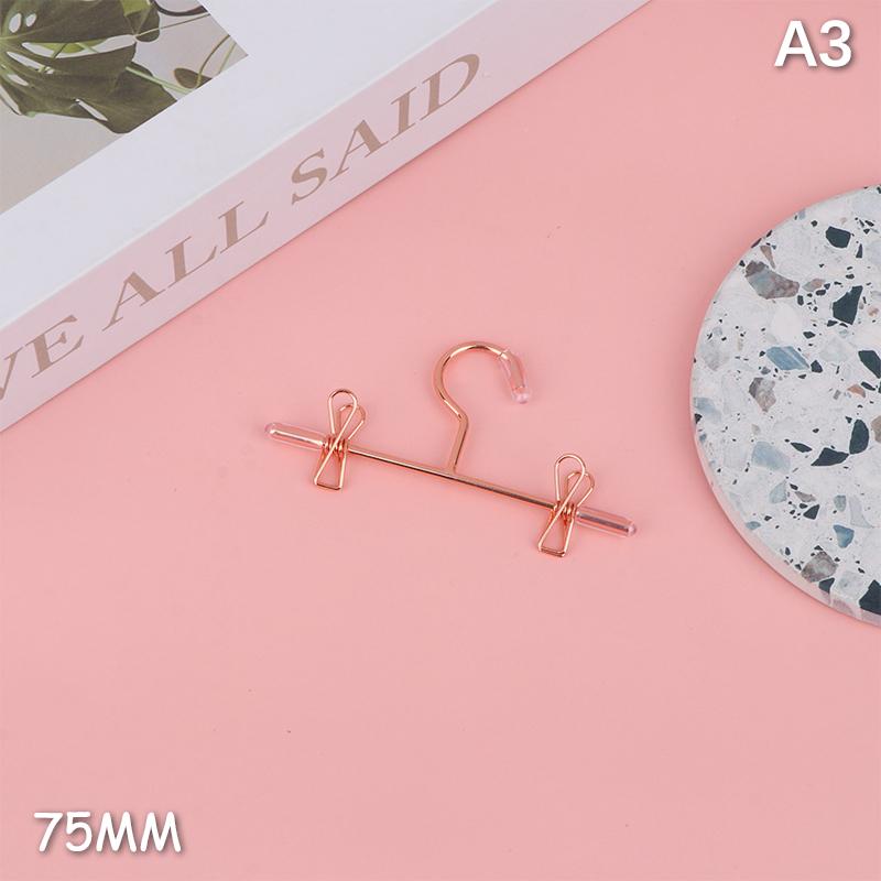 

Вешалки для кукольного домика Миниатюрные вешалки для одежды Вешалки для кукольного гардероба Одежда Игрушка в подарок 75mm розового золота