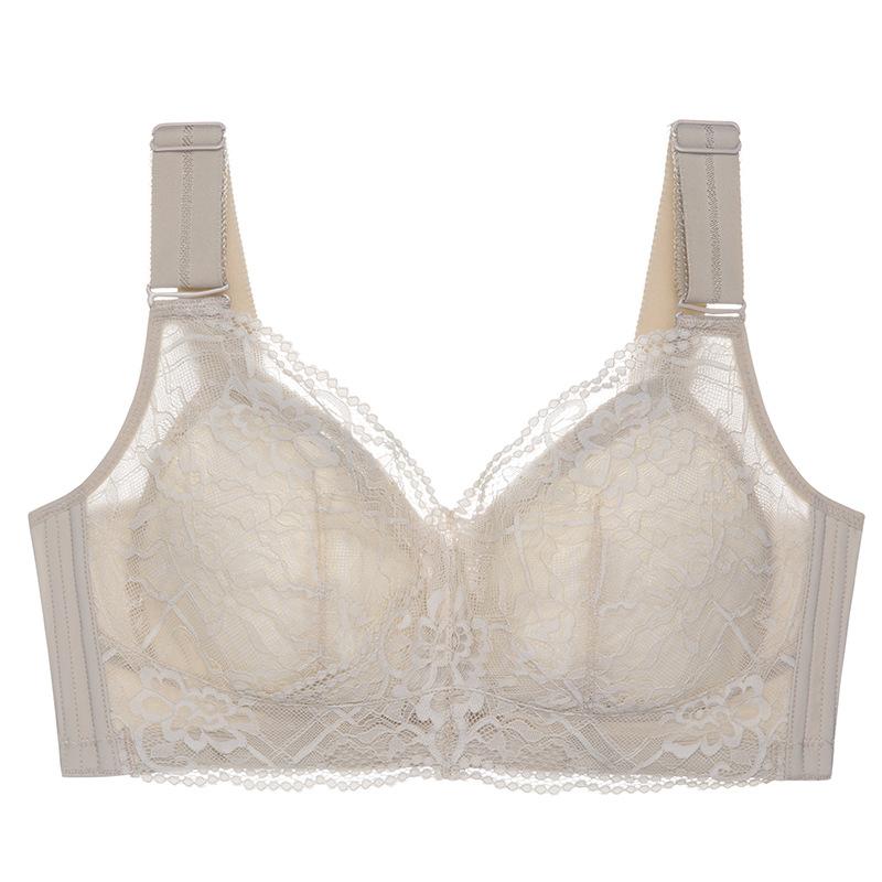 

Бюстгальтер без стального кольца, женская большая грудь, маленькое кружево, тонкие модели, собираются и закрываются, вторичная грудь, дышащий регулируемый бюстгальтер, женский бюстгальтер 75B шампанского