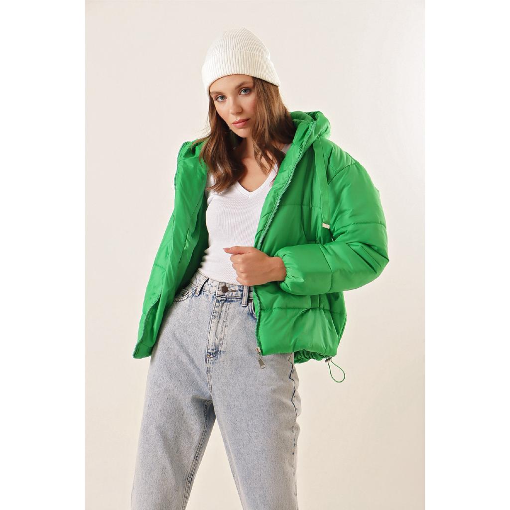 Damen-Daunenjacke mit Kapuze und Reißverschluss Y20w110-7115