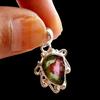 Natürlicher Wassermelonen-Turmalin Edelstein 925 Sterlingsilber Seltener Anhänger, Geschenk024