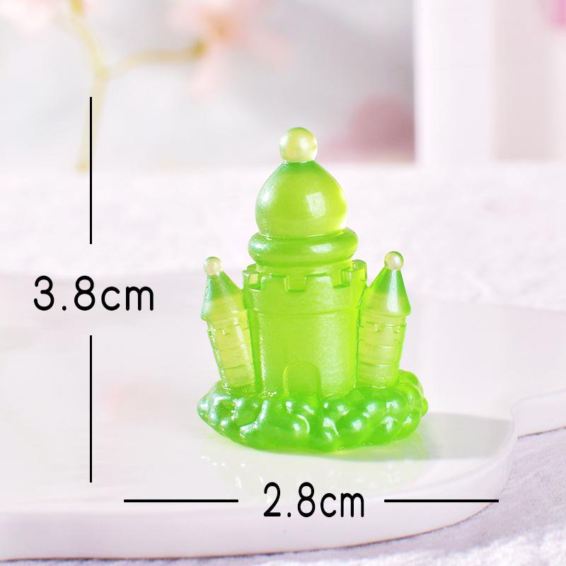 

Светящиеся мультяшные замки, украшения для автомобилей, замки из смолы, маленькие аксессуары зелёный