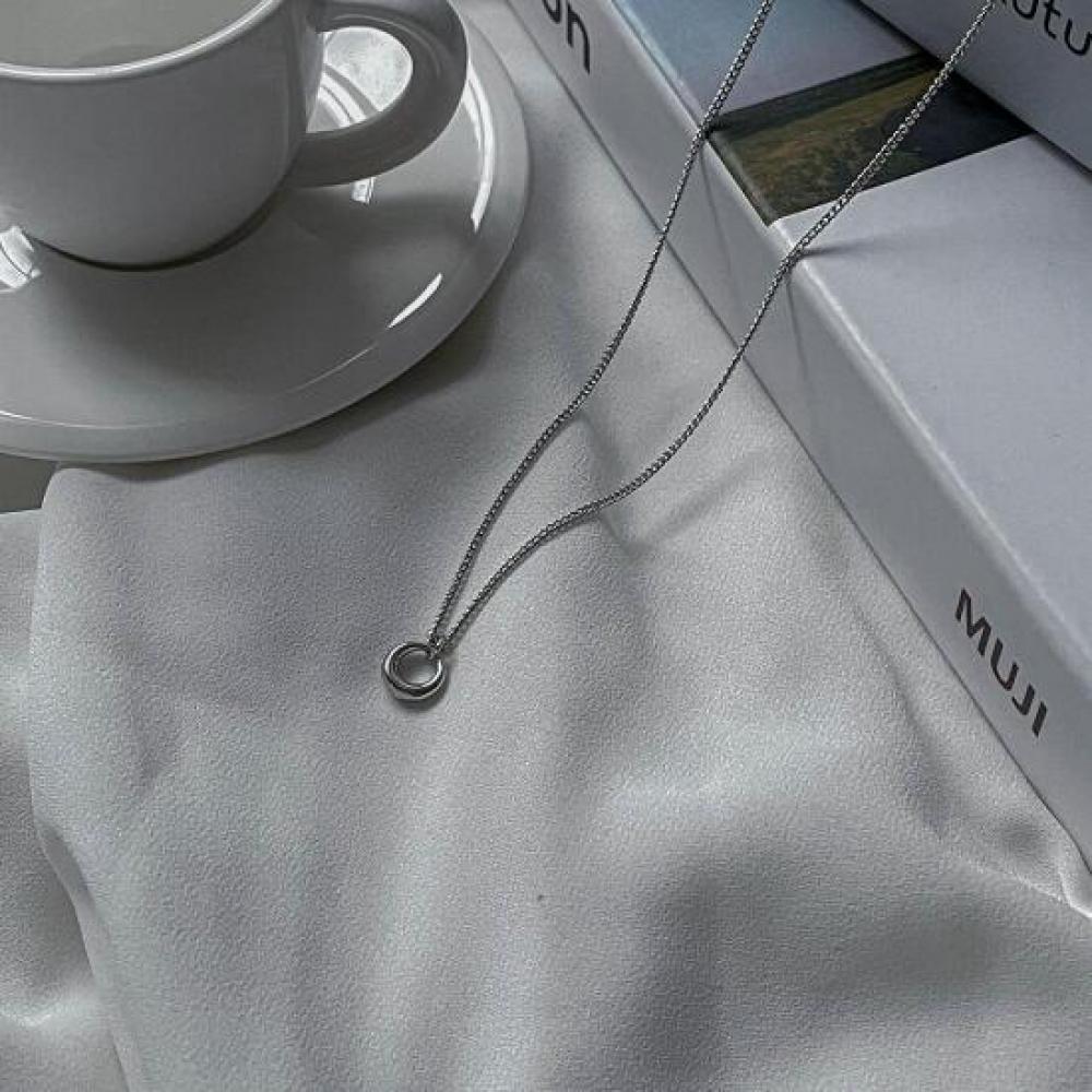 New Arrivals Open Run Women Pendant Silver Thin Chain Necklace