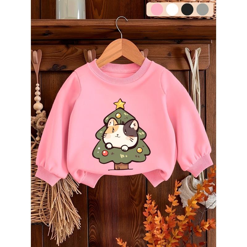 European sizes Christmas Dreamy and Sweet Printed Pattern, Skin Friendly and Durable for 0-3 Year Old Baby Kids. Versatile Thin Baby Round Neck Hoodie