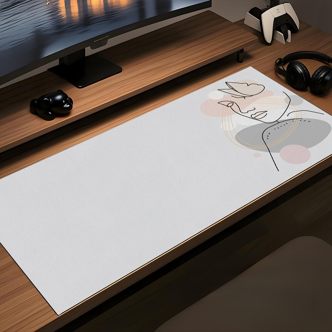 

VIKAMA Minimalist Mouse Pad with Creative Face Design Rug Desktop Mat Non-Slip Waterproof Mouse Gaming Pad Desktop Carpet 30X60CM