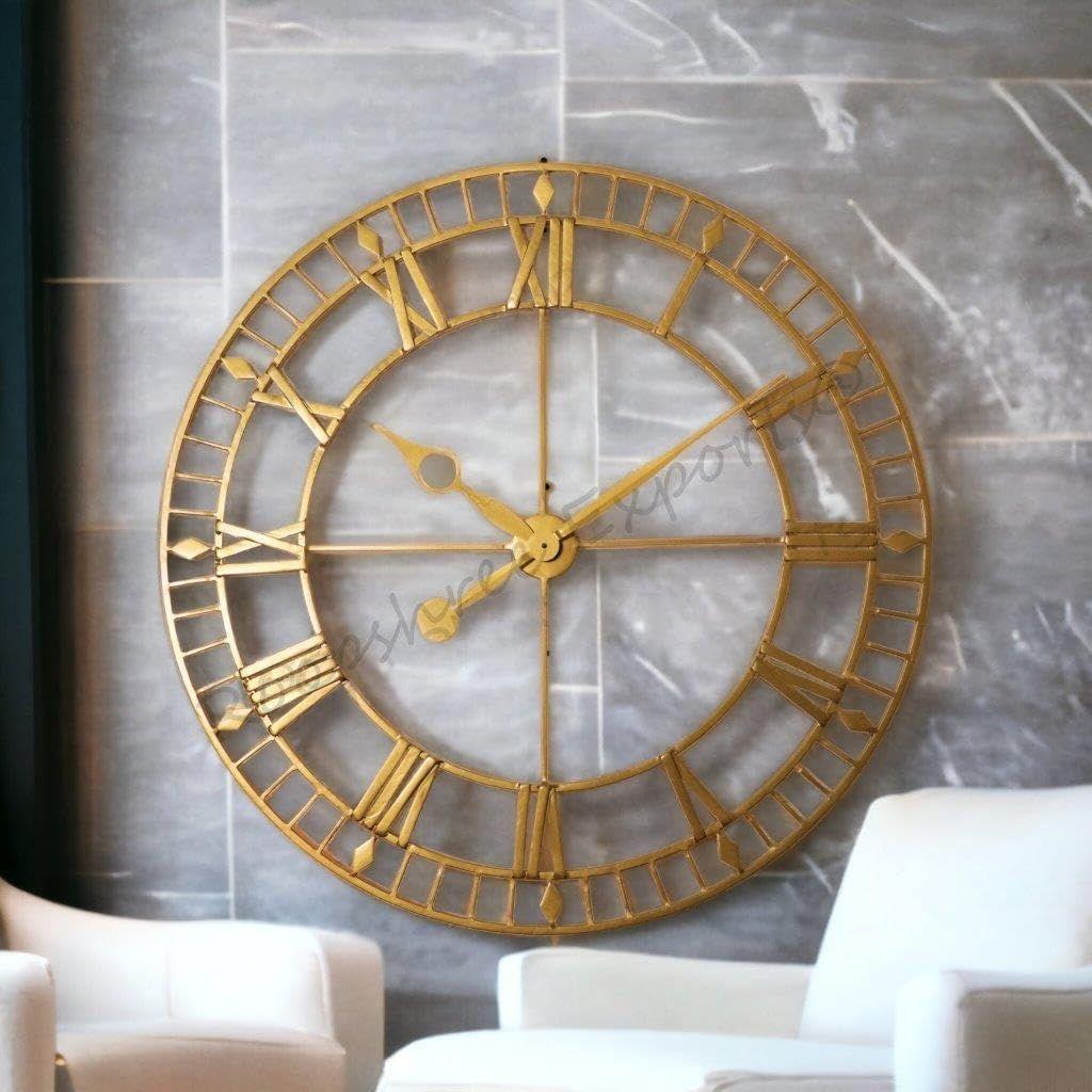 

Clock Gold Extra Large Wall Clock and Gold Marker / 36x36 Inch (90 CM s)