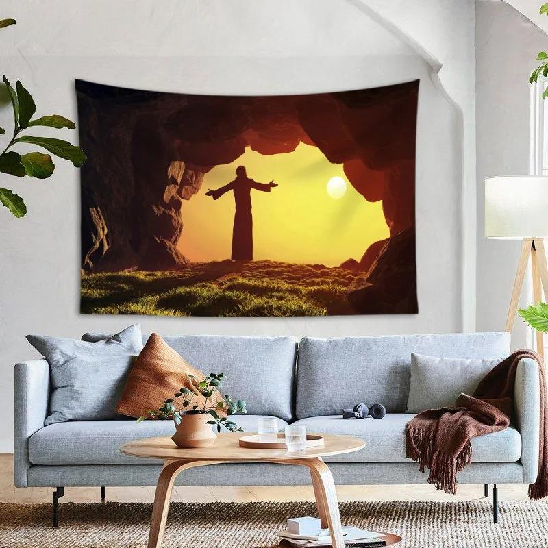 Resurrection Cross Pattern Decoration Bedroom Living Room Tapestry Home Wall Decoration Tapestry