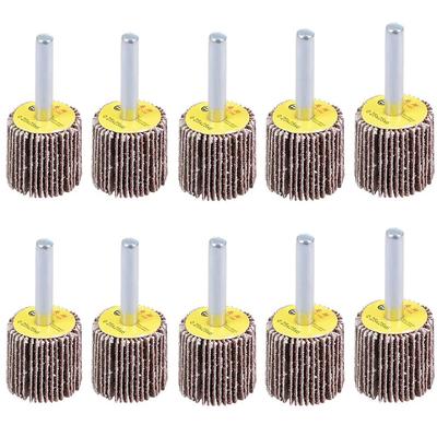 10 Pcs 20mm Flap Wheelset 80 Grit Sanding Wheel with 3mm Mandrel Shank  for Rust Removal and Polishing