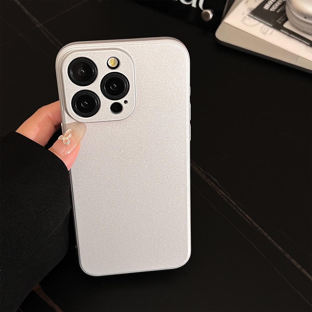 Electroplating Silver Apple 16 Apple Phone Case 15promax All Inclusive IPhone 14 Suitable for 13 Solid Color Simple 12