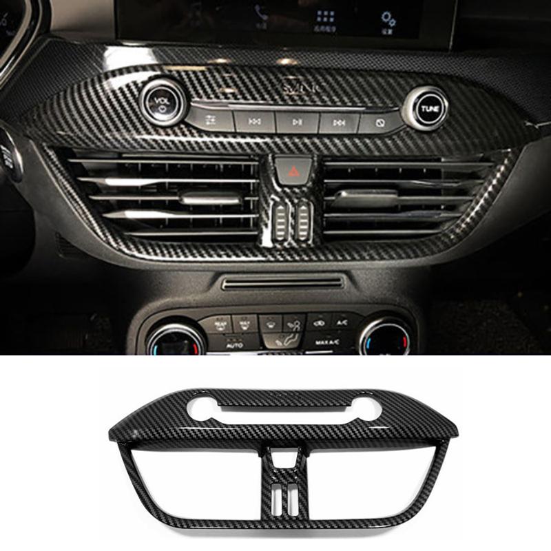 For Ford Focus MK4 Carbon Fiber Look Interior window swtich gear Steering Wheel Headlamp air Switche Button Cover Trim