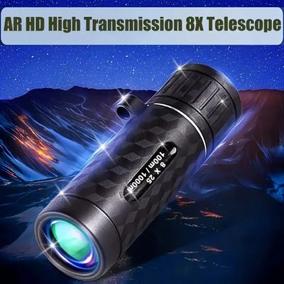 HD Monocular 8X25 Telescope Mini Portable Mobile Phone Telescope with Holder Outdoor Camping Hunting Birdwatching